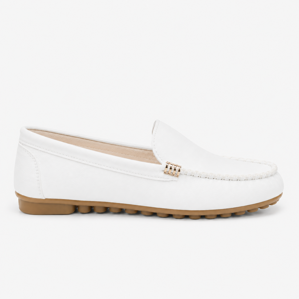 Mocassin Caoutchouc Blanc