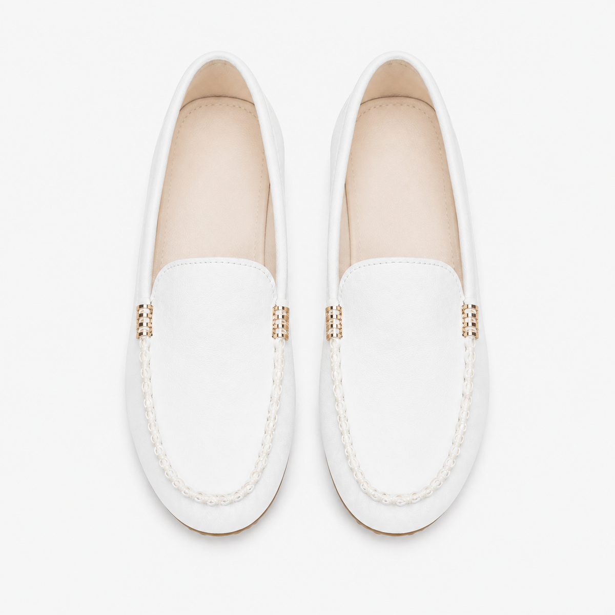 Mocassin Caoutchouc Blanc