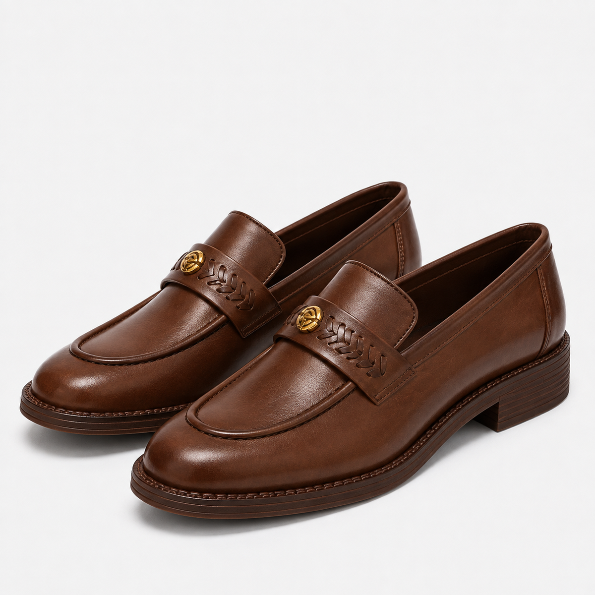 Mocassin Femme Cuir Marron