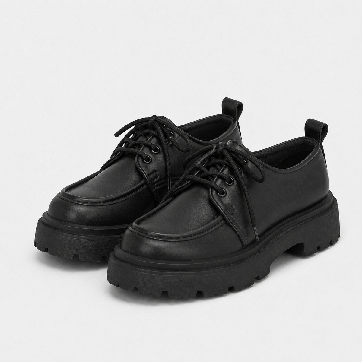 Mocassin Noir Femme Plateforme
