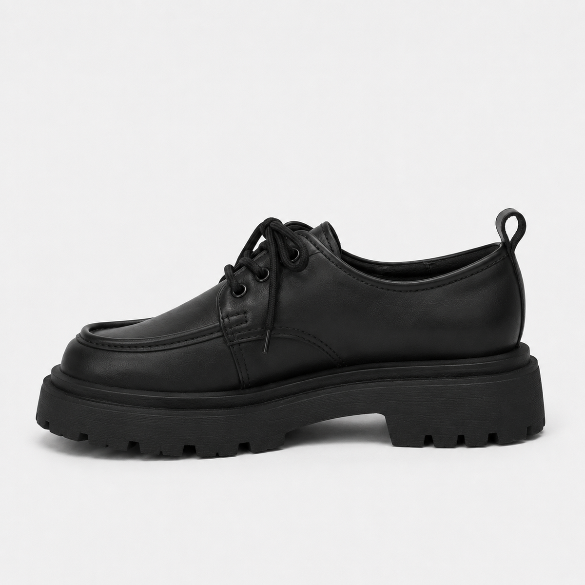 Mocassin Noir Femme Plateforme