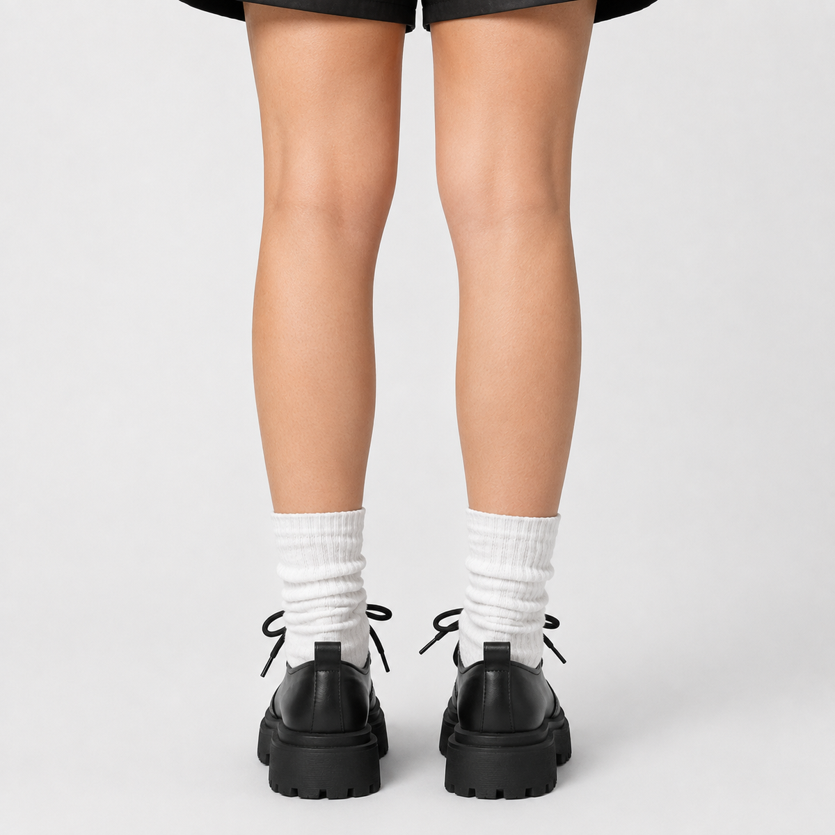 Mocassin Noir Femme Plateforme