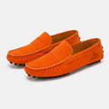 Mocassins Cuir Souple Femme Orange Suédé