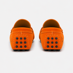 Mocassins Cuir Souple Femme Orange Suédé
