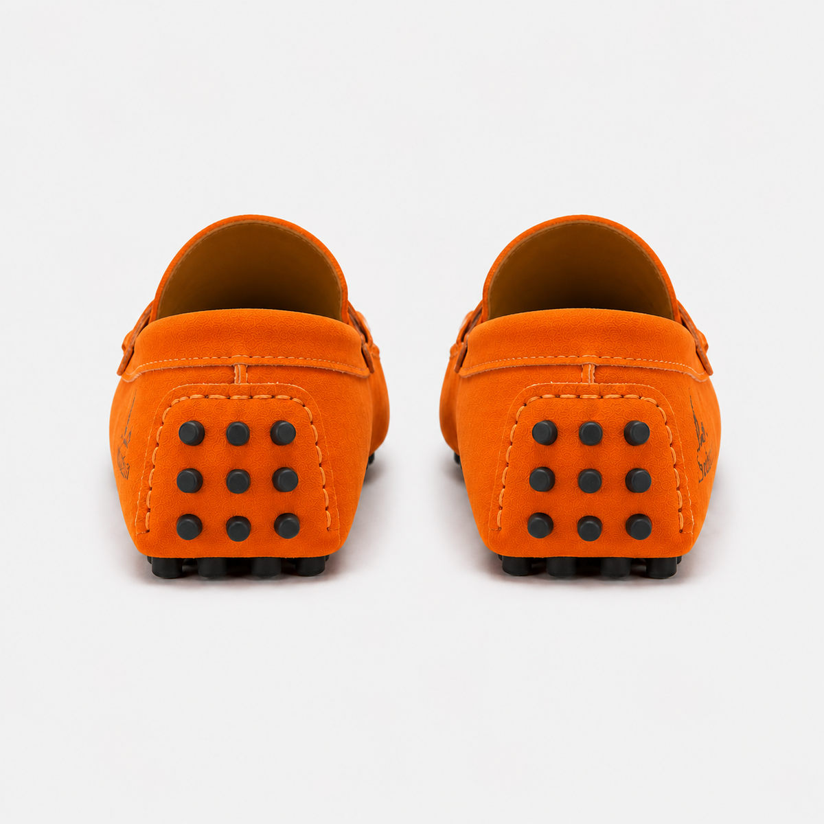 Mocassins Cuir Souple Femme Orange Suédé