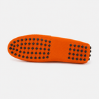 Mocassins Cuir Souple Femme Orange Suédé