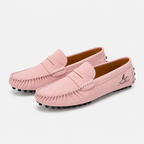Mocassin Croûte De Cuir Rose