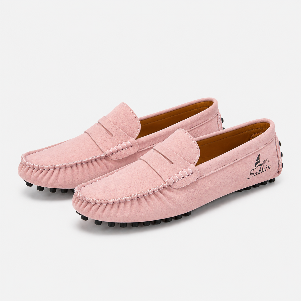 Mocassin Croûte De Cuir Rose