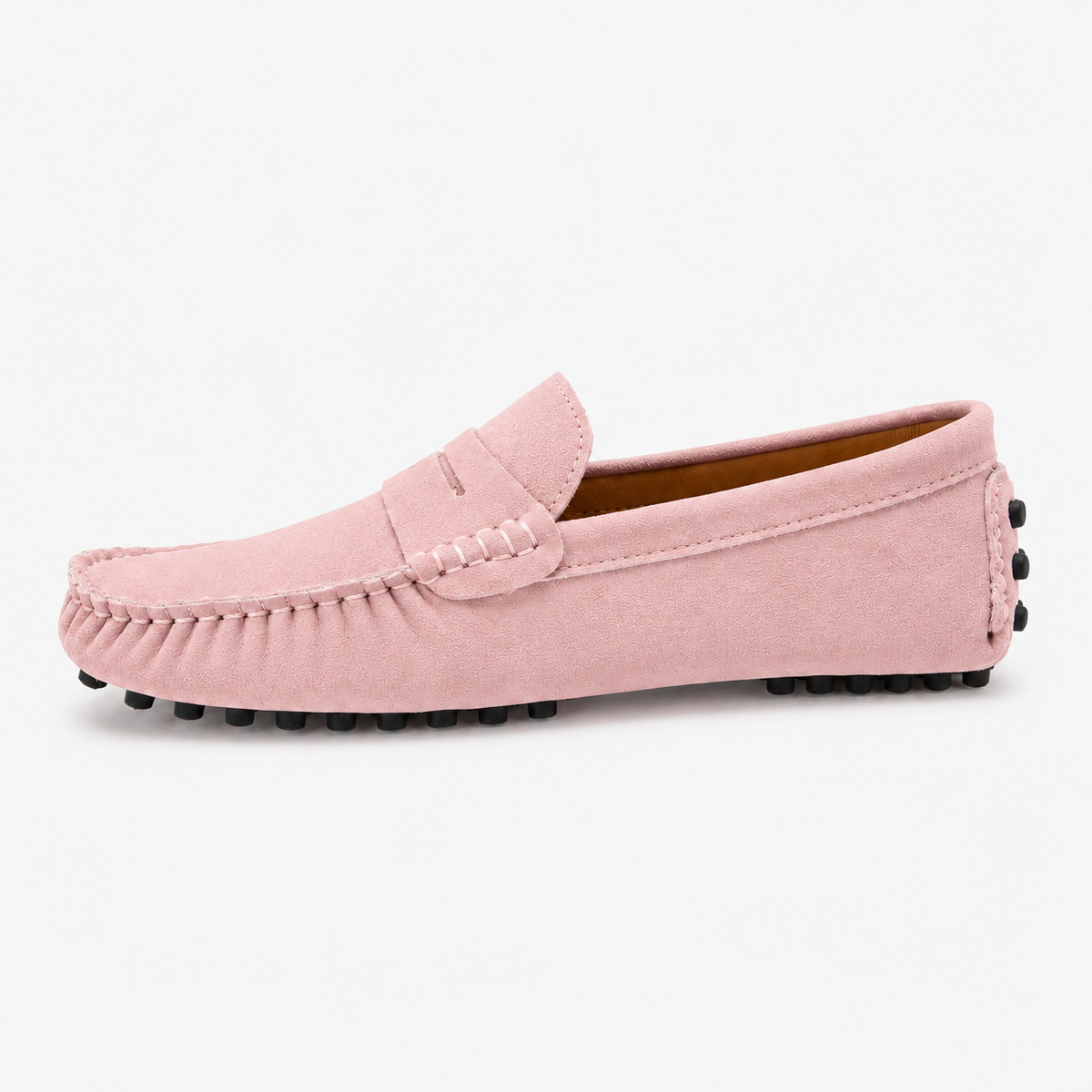 Mocassin Croûte De Cuir Rose