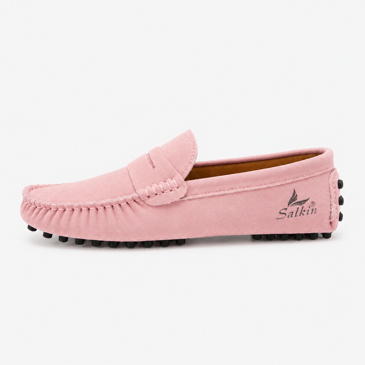Mocassin Croûte De Cuir Rose