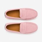 Mocassin Croûte De Cuir Rose