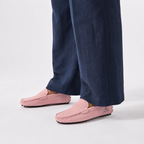 Mocassin Croûte De Cuir Rose