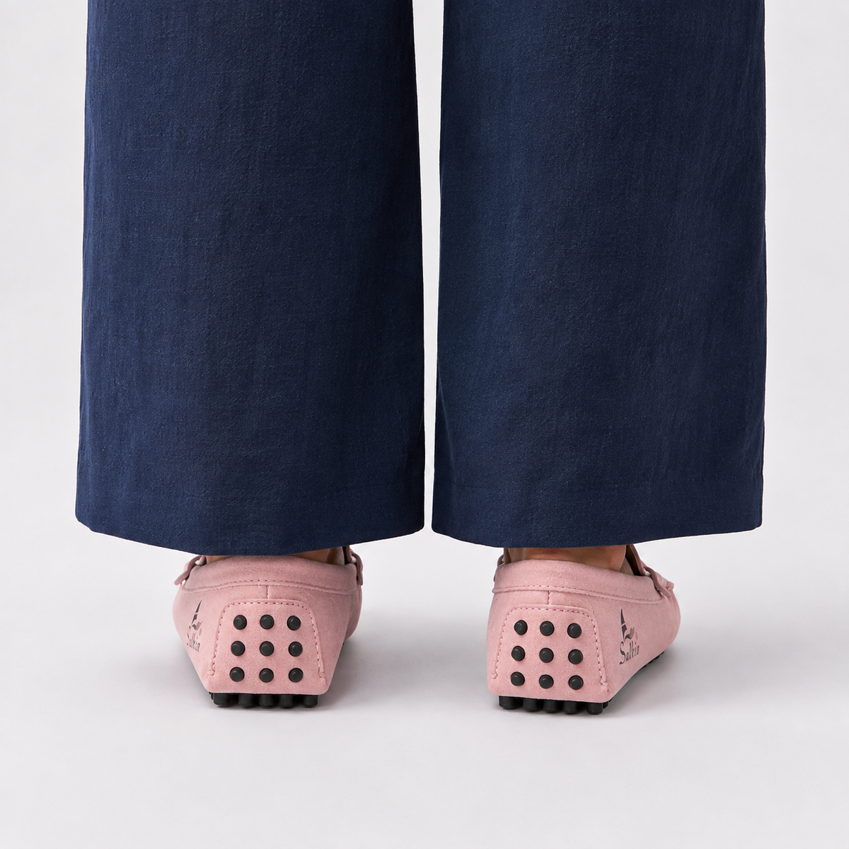 Mocassin Croûte De Cuir Rose