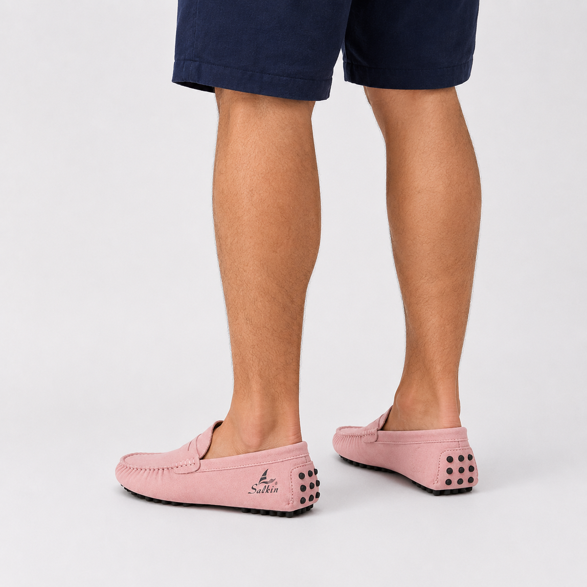 Mocassin Croûte De Cuir Rose