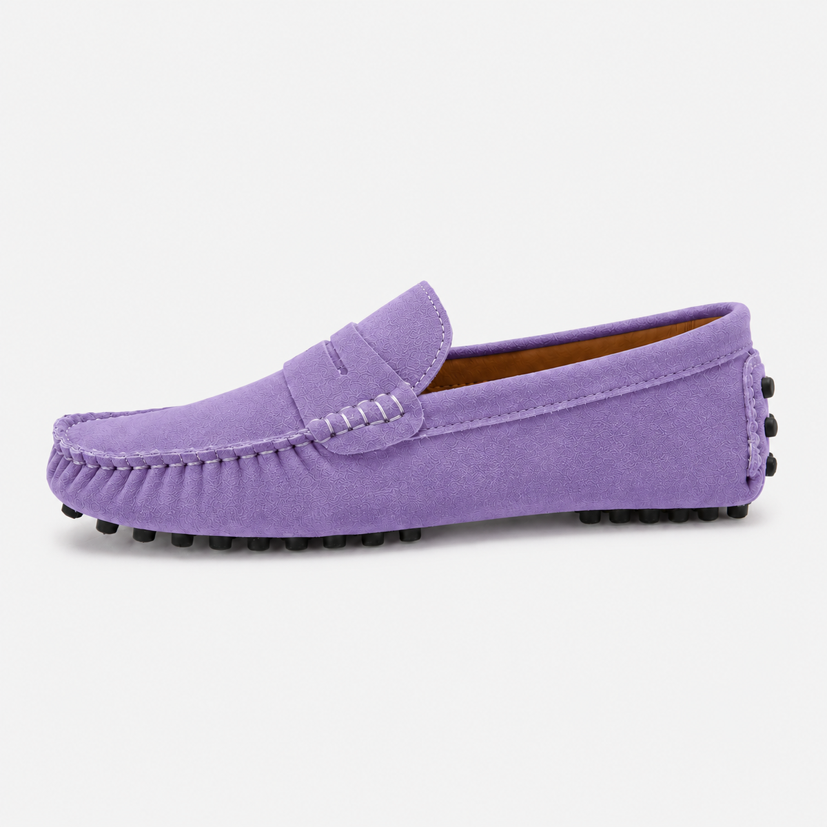 Mocassin Cuir Femme Violet En Croûte