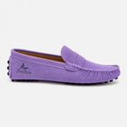 Mocassin Cuir Femme Violet En Croûte