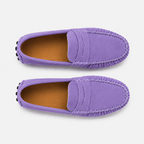 Mocassin Cuir Femme Violet En Croûte