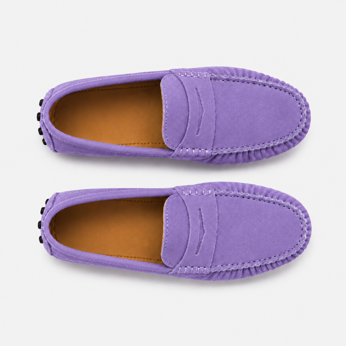 Mocassin Cuir Femme Violet En Croûte