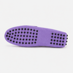 Mocassin Cuir Femme Violet En Croûte