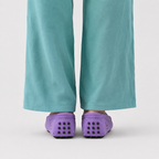 Mocassin Cuir Femme Violet En Croûte
