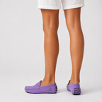 Mocassin Cuir Femme Violet En Croûte