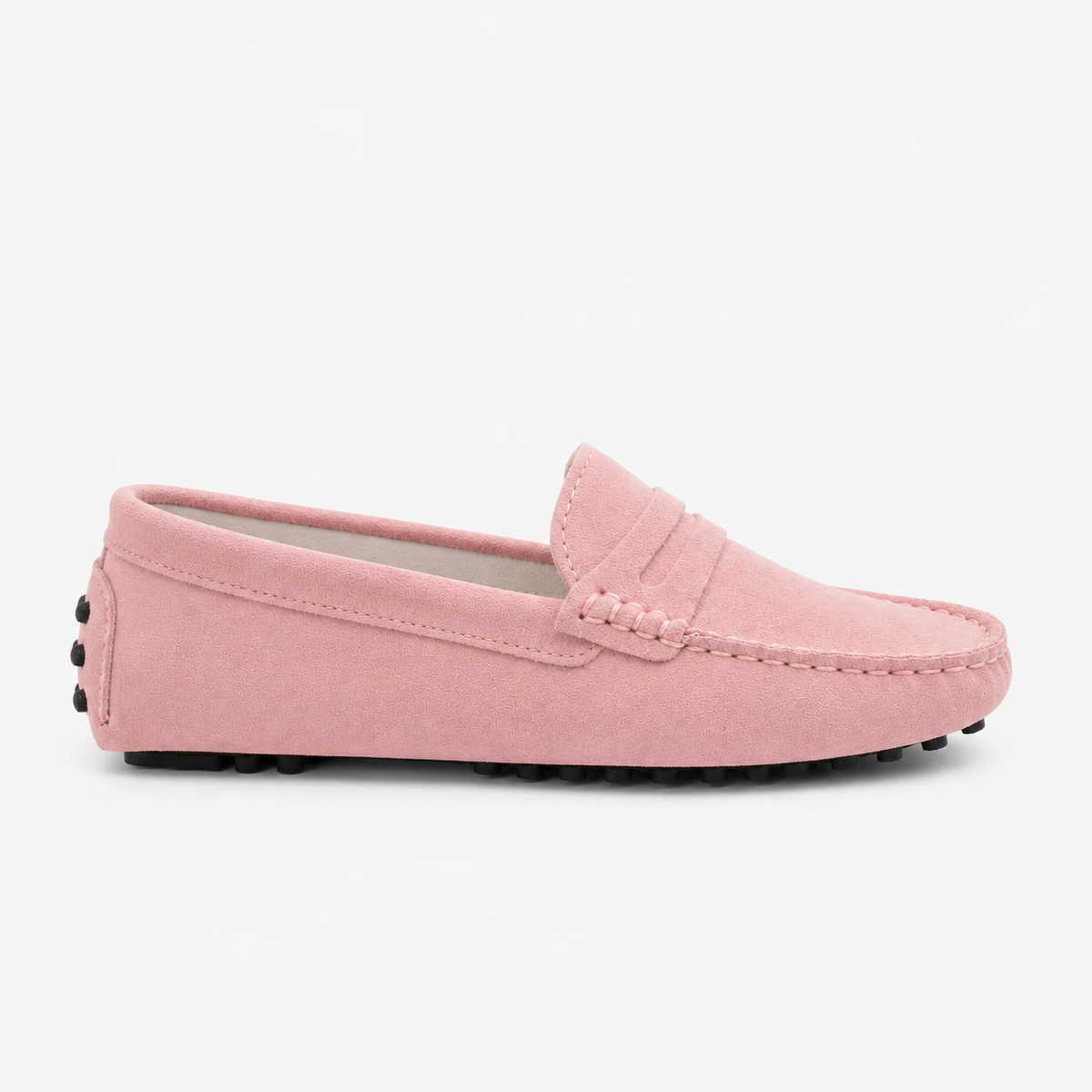 Mocassin Rose Cuir Véritable