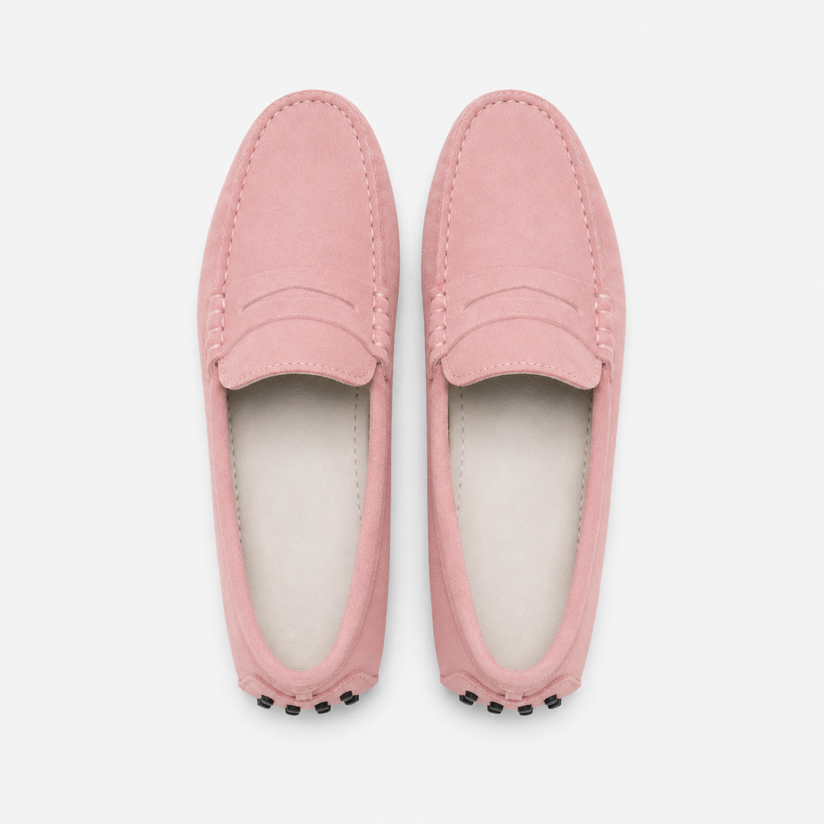 Mocassin Rose Cuir Véritable