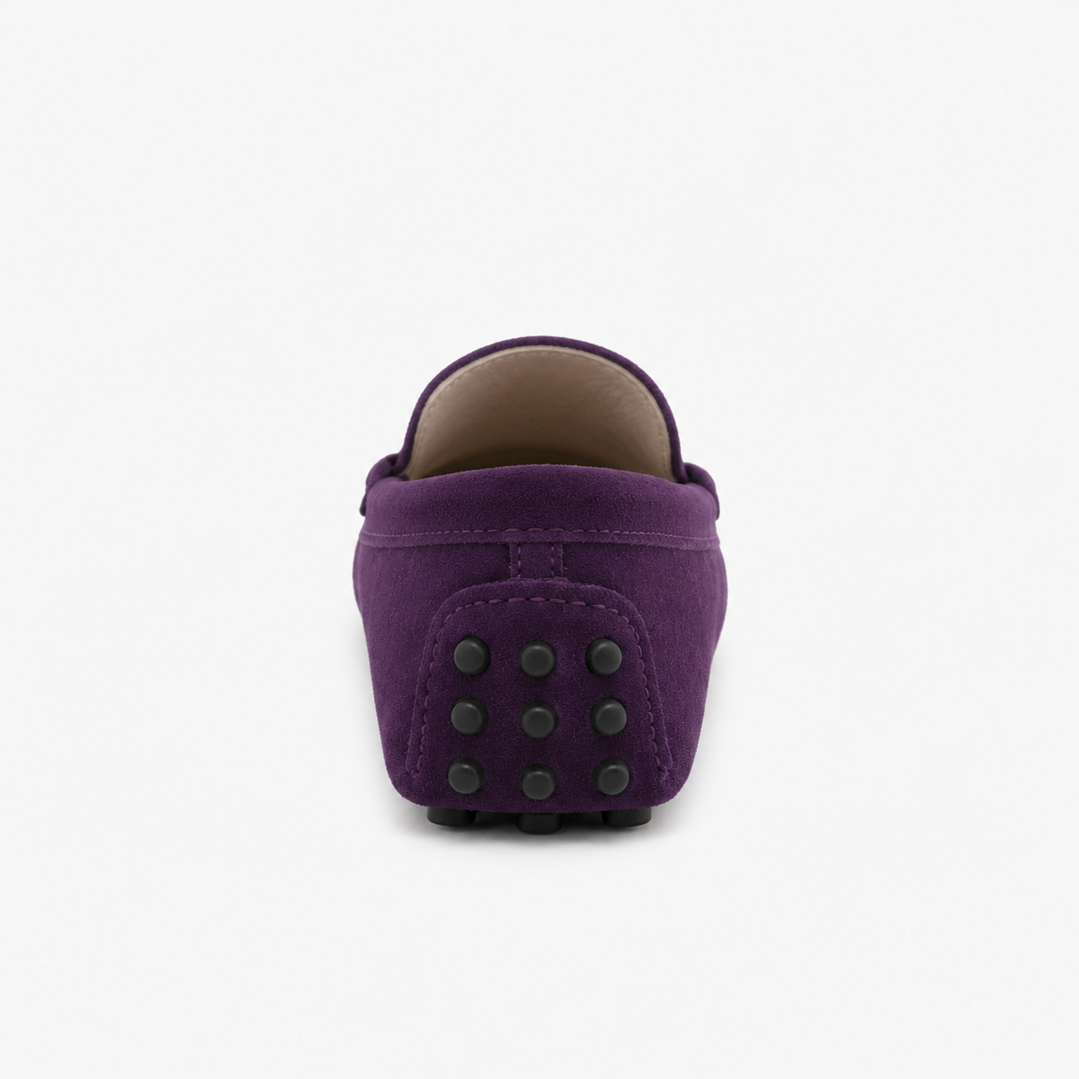 Mocassin Violet En Cuir De Vache Véritable