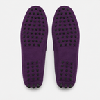 Mocassin Violet En Cuir De Vache Véritable
