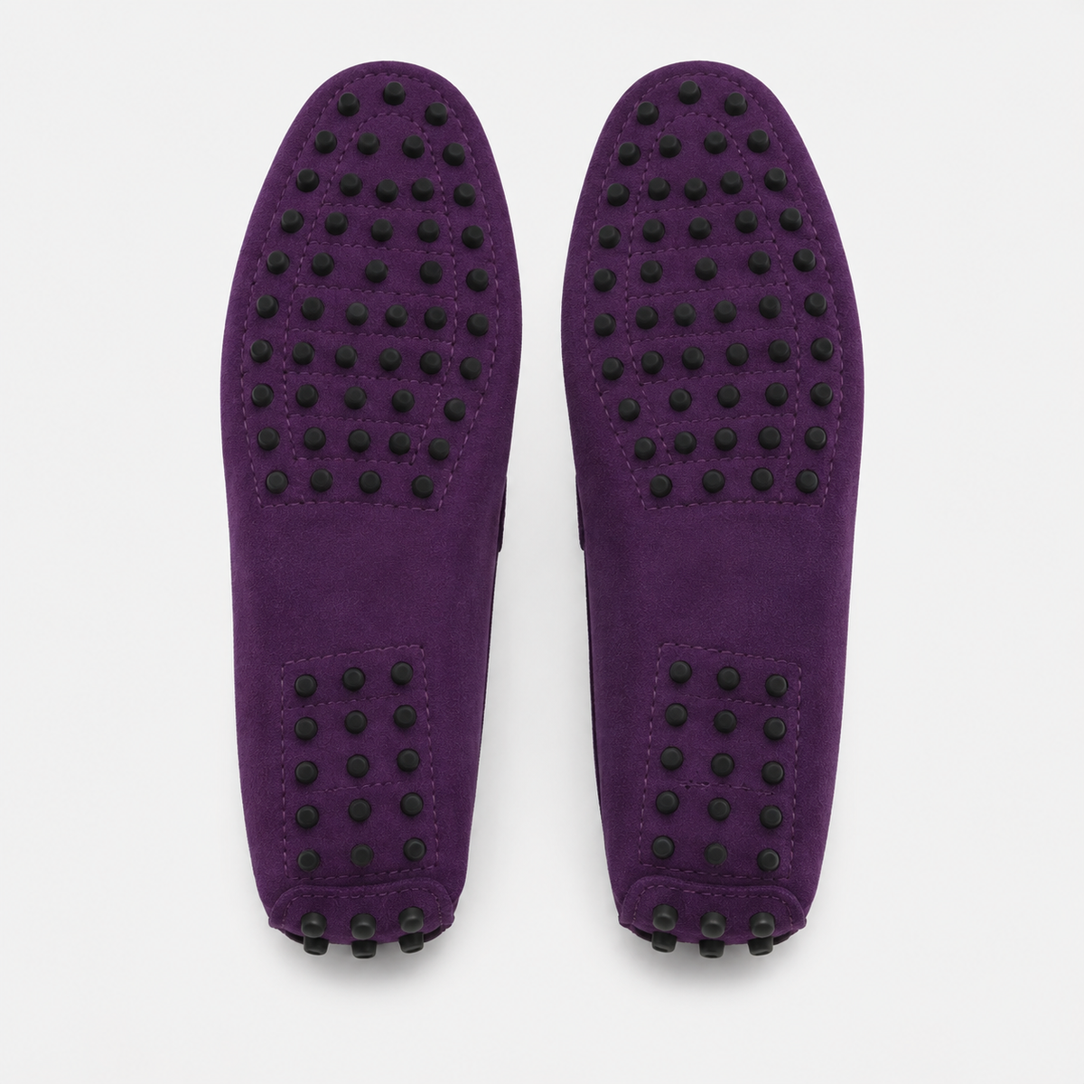 Mocassin Violet En Cuir De Vache Véritable