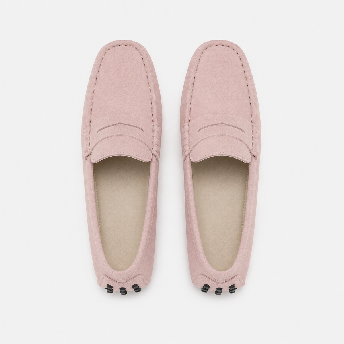 Mocassin Semelle En Caoutchouc Cuir De Vache Véritable