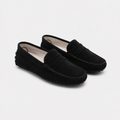 Mocassin Noir En Cuir De Vache