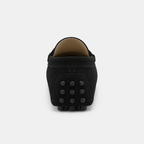 Mocassin Noir En Cuir De Vache