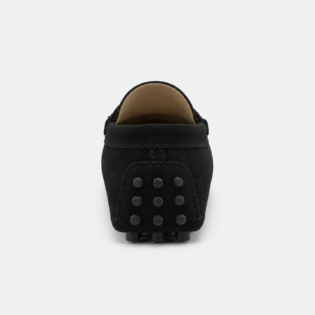 Mocassin Noir En Cuir De Vache