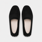 Mocassin Noir En Cuir De Vache