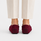 Mocassin Cuir De Vache Bordeaux