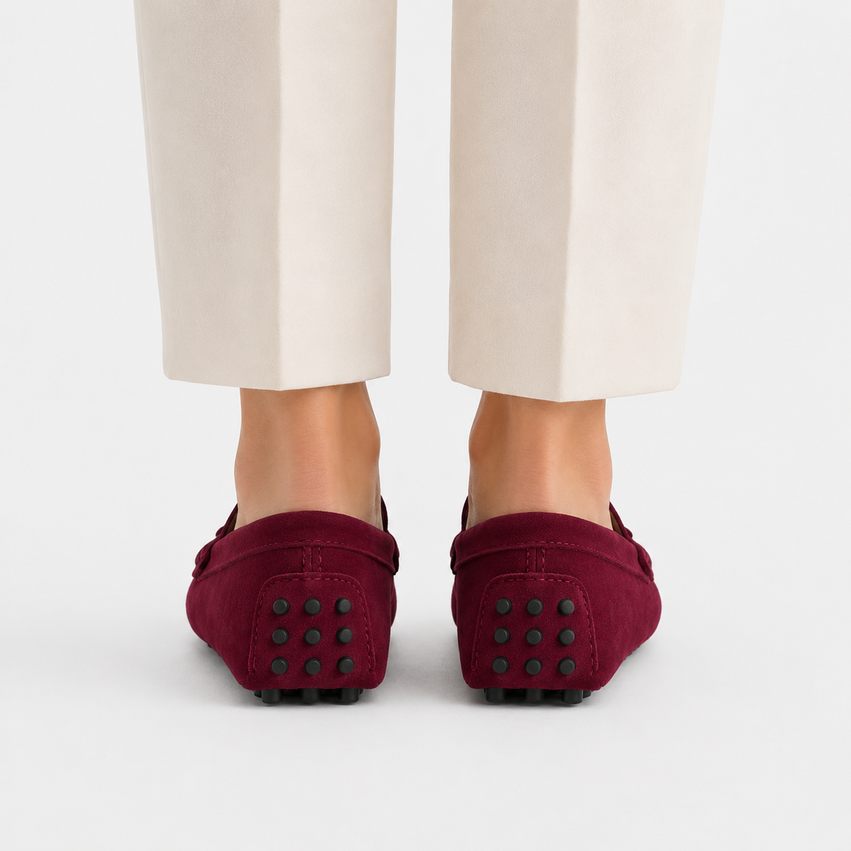 Mocassin Cuir De Vache Bordeaux