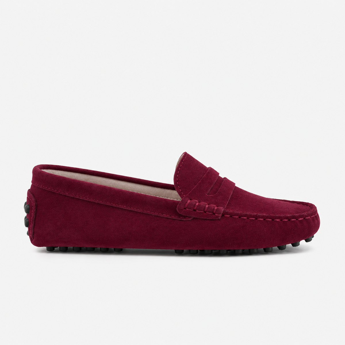Mocassin Cuir De Vache Bordeaux