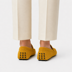 Mocassin Jaune Moutarde Cuir De Vache