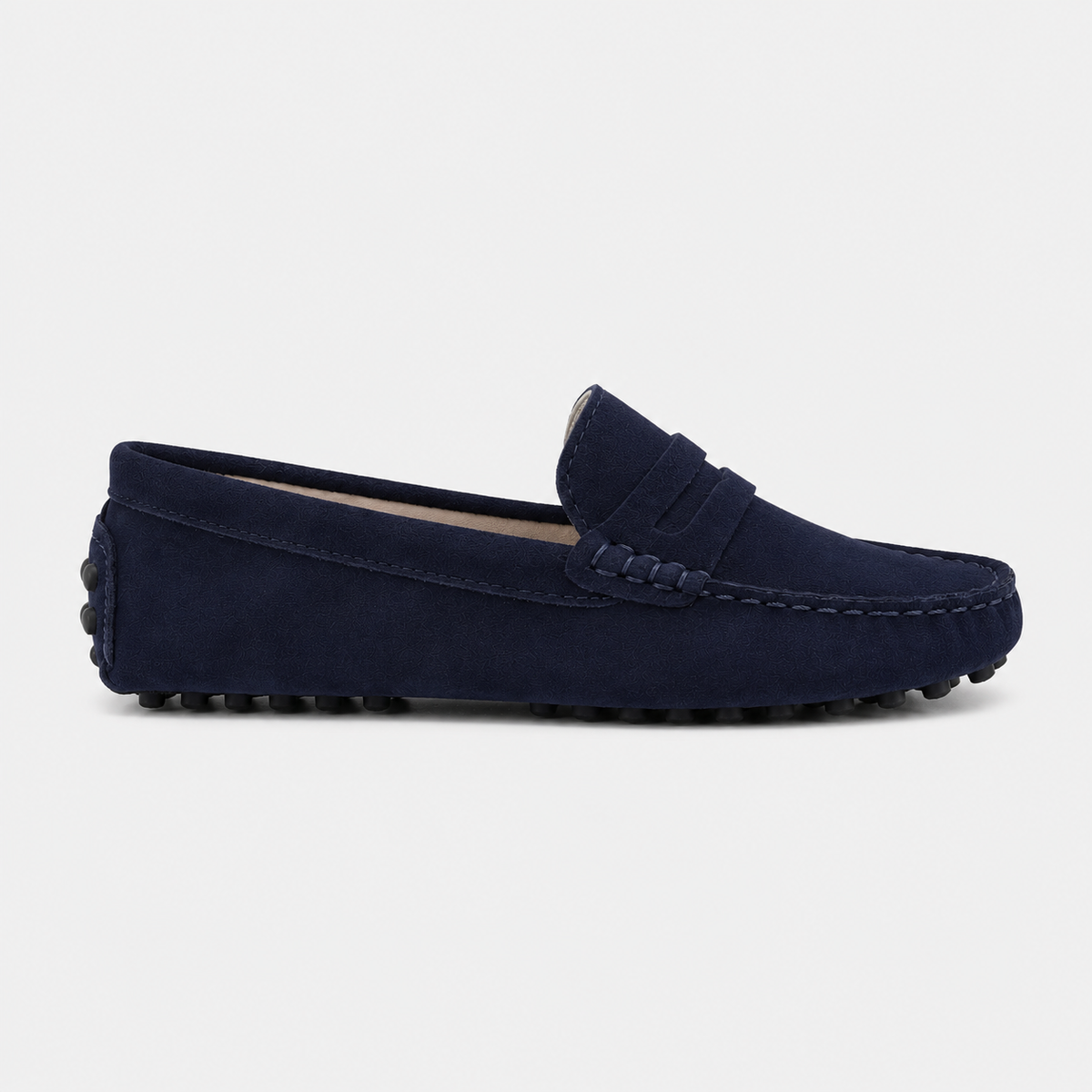 Mocassin Cuir De Vache Bleu Marine