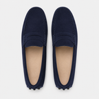 Mocassin Cuir De Vache Bleu Marine