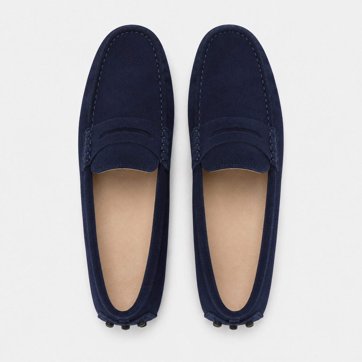 Mocassin Cuir De Vache Bleu Marine