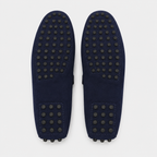 Mocassin Cuir De Vache Bleu Marine