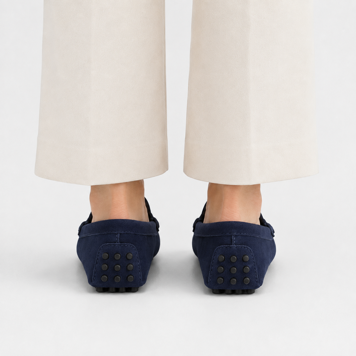 Mocassin Cuir De Vache Bleu Marine