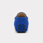 Mocassin Cuir Bleu Véritable