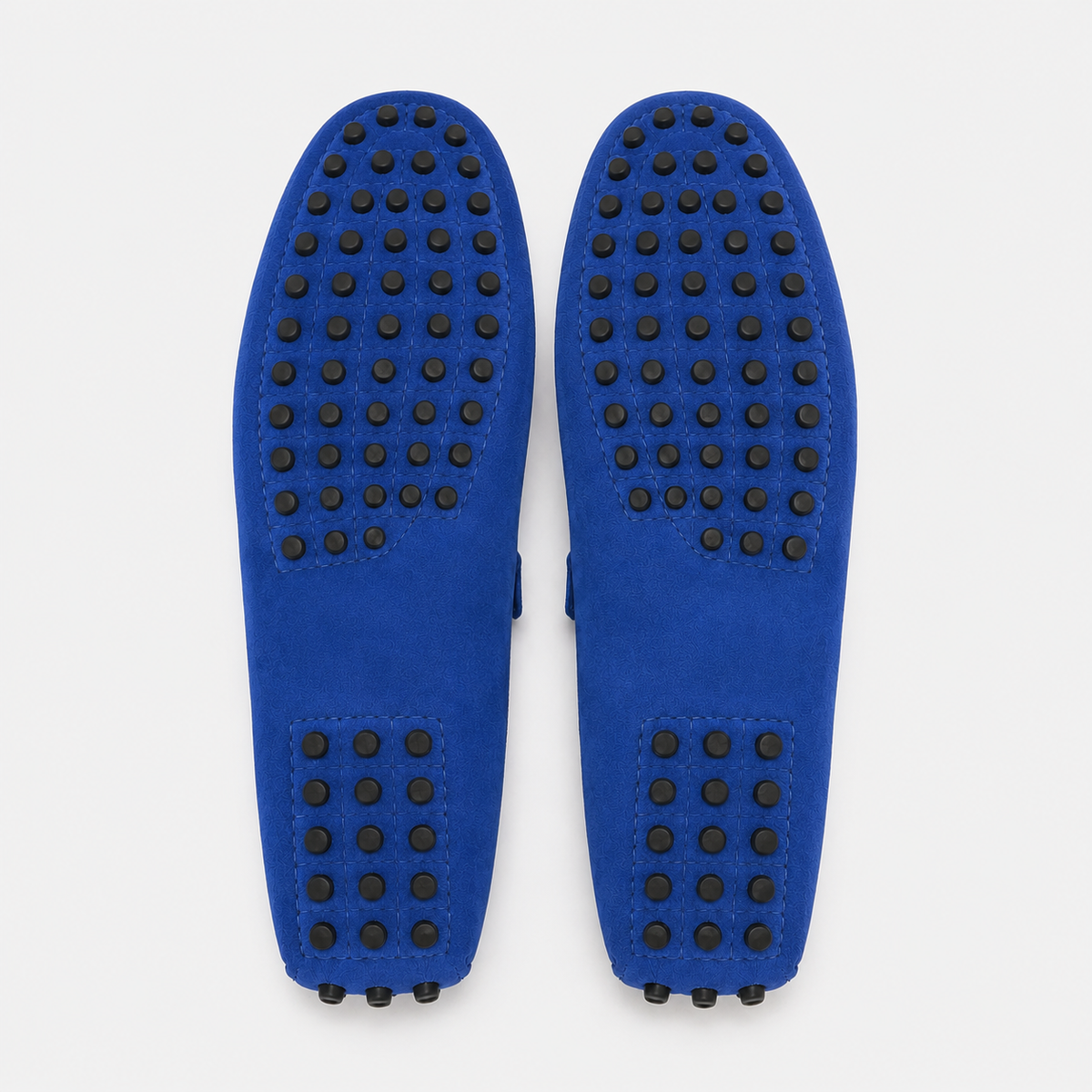 Mocassin Cuir Bleu Véritable
