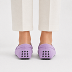 Mocassin Lilas Cuir De Vache