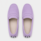 Mocassin Lilas Cuir De Vache