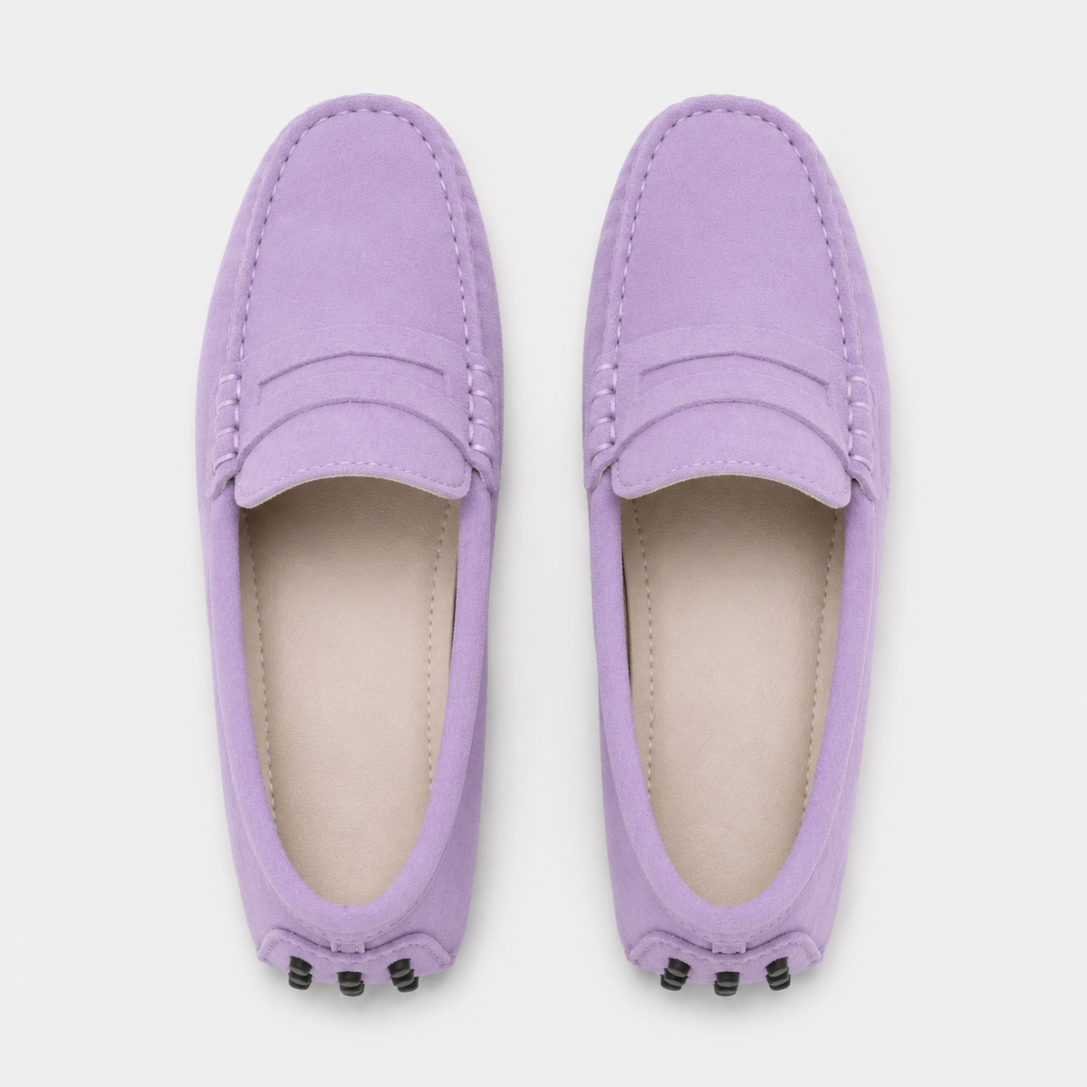 Mocassin Lilas Cuir De Vache