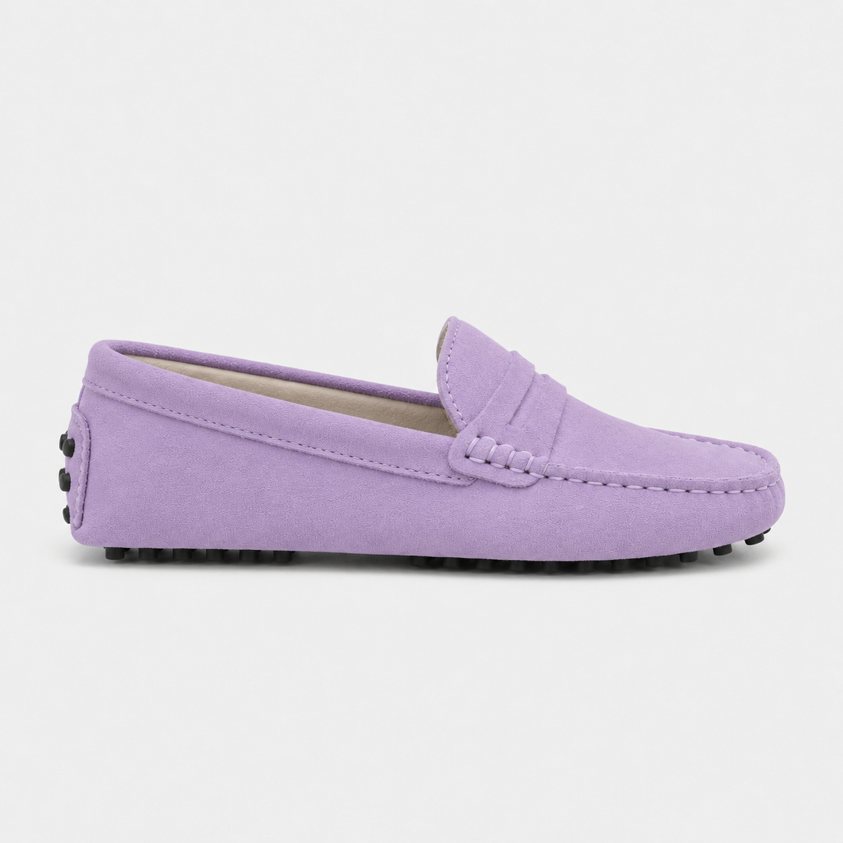 Mocassin Lilas Cuir De Vache